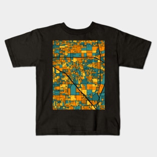 Anaheim Map Pattern in Orange & Teal Kids T-Shirt